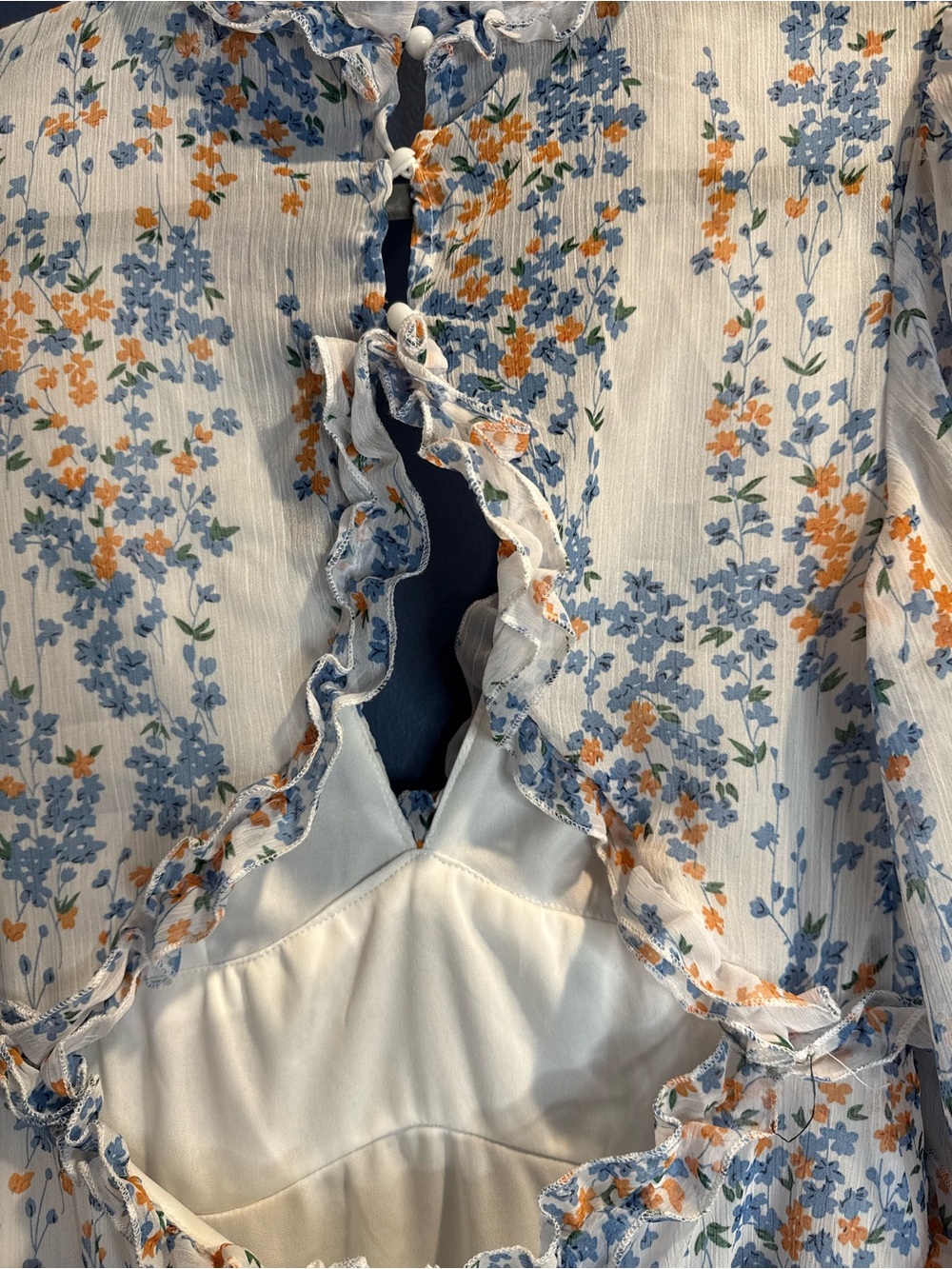 Selfie Leslie White Floral Ruffle Mini Dress - Picture 5 of 9